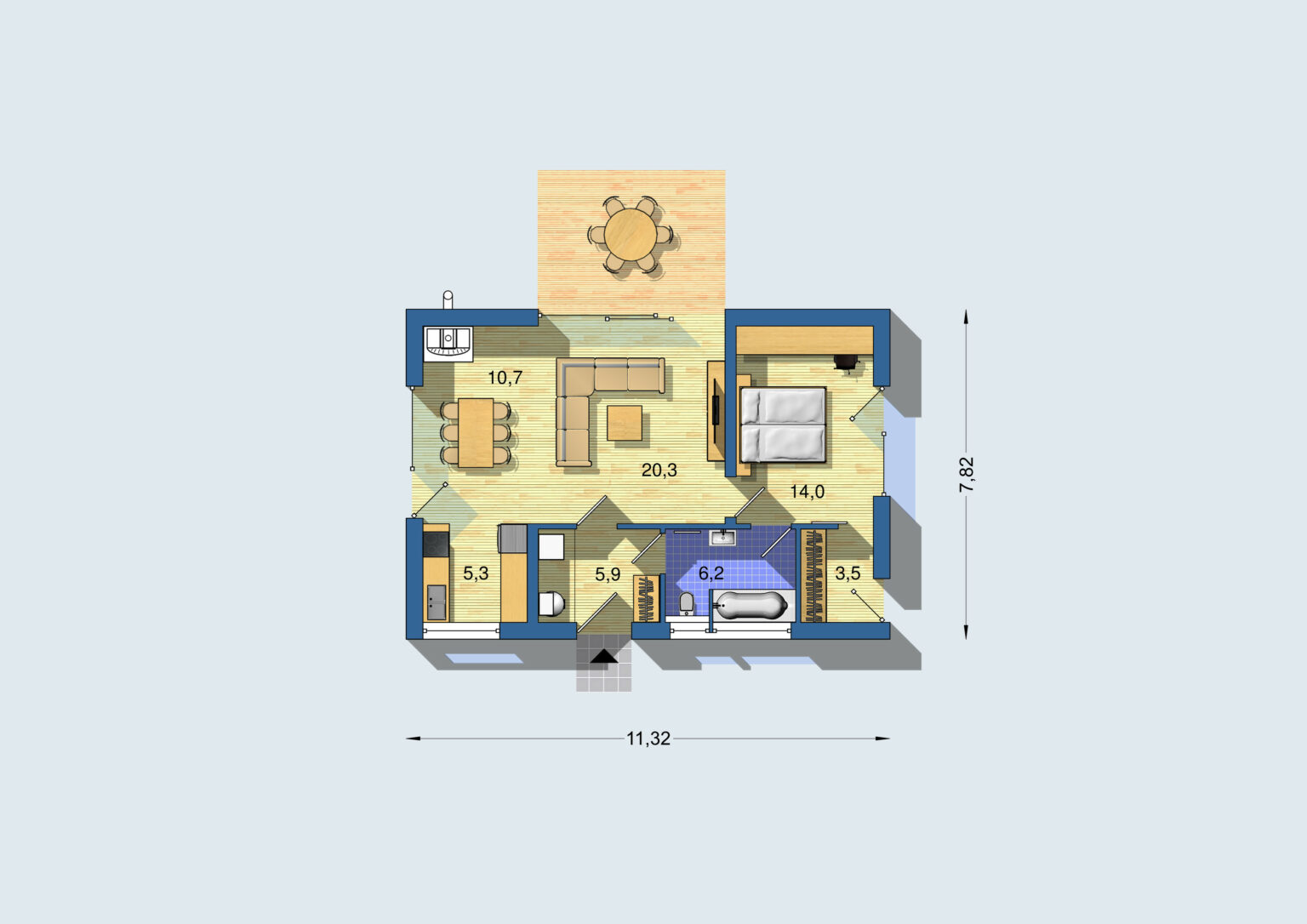 Dům E - půdorys 1NP